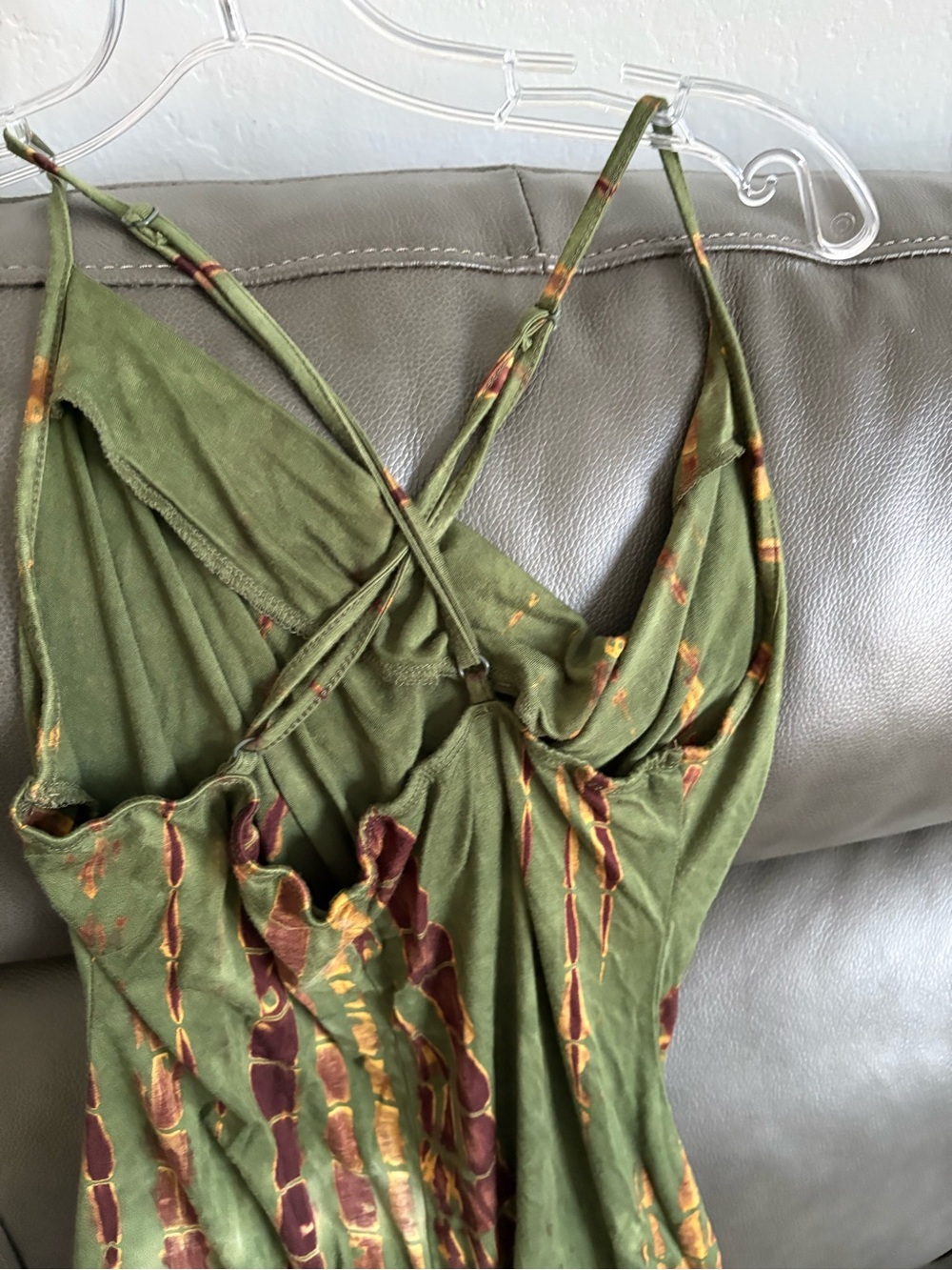 SHEIN Olive Green Dress with Rust and Gold Accents - Picture 4 of 6